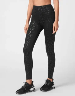 Abbigliamento Sportivo^Plein Sport Black Leopard Push Up Leggings