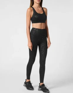 Abbigliamento Sportivo^Plein Sport Black Leopard Push Up Leggings