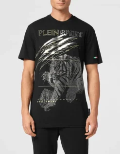 T-shirts^Plein Sport Cotton Dotted Lamina T-shirt Round Neck SS Tiger