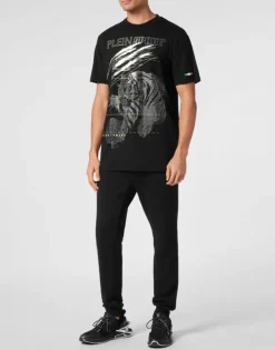 T-shirts^Plein Sport Cotton Dotted Lamina T-shirt Round Neck SS Tiger