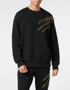 Abbigliamento Sportivo^Plein Sport Cotton Sweatshirt Round Neck LS Lamina Scratch