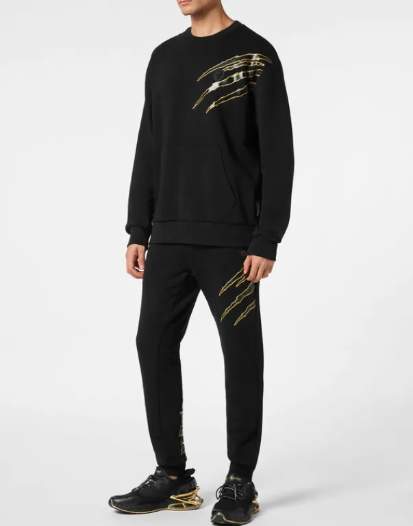 Abbigliamento Sportivo^Plein Sport Cotton Sweatshirt Round Neck LS Lamina Scratch