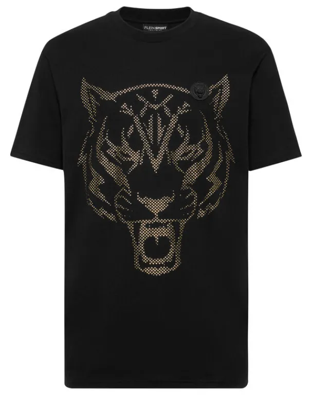 T-shirts^Plein Sport Cotton T-shirt Round Neck SS Lamina Tiger