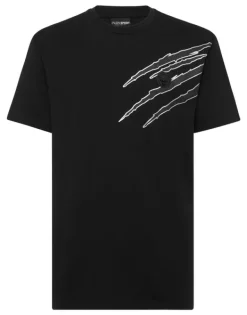 T-shirts^Plein Sport Cotton T-shirt Round Neck SS Lamina Scratch