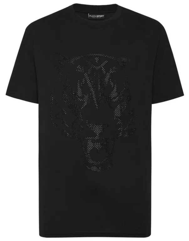 T-shirts^Plein Sport Cotton T-shirt Round Neck SS Lamina Tiger
