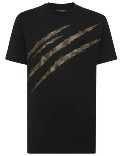 T-shirts^Plein Sport Cotton T-shirt Round Neck SS Lamina Scratch