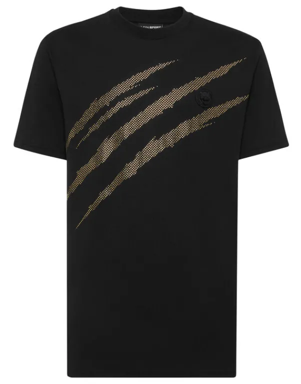 T-shirts^Plein Sport Cotton T-shirt Round Neck SS Lamina Scratch
