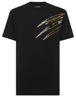 T-shirts^Plein Sport Cotton T-shirt Round Neck SS Lamina Scratch