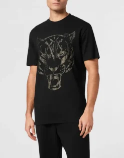 T-shirts^Plein Sport Cotton T-shirt Round Neck SS  Lamina Tiger