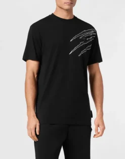 T-shirts^Plein Sport Cotton T-shirt Round Neck SS Lamina Scratch
