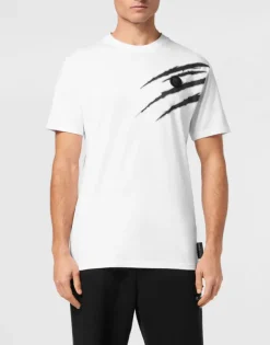 T-shirts^Plein Sport Cotton T-shirt Round Neck SS Lamina Scratch