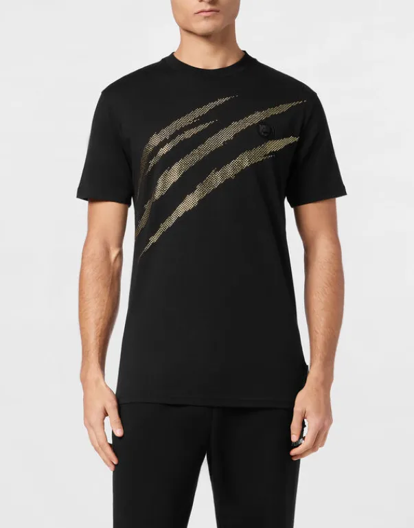 T-shirts^Plein Sport Cotton T-shirt Round Neck SS Lamina Scratch