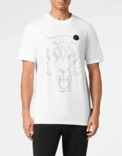 T-shirts^Plein Sport Cotton T-shirt Round Neck SS  Lamina Tiger