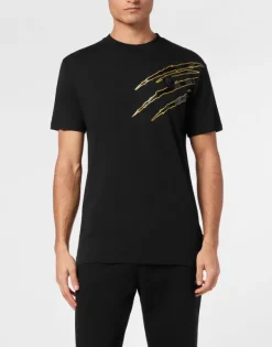 T-shirts^Plein Sport Cotton T-shirt Round Neck SS Lamina Scratch