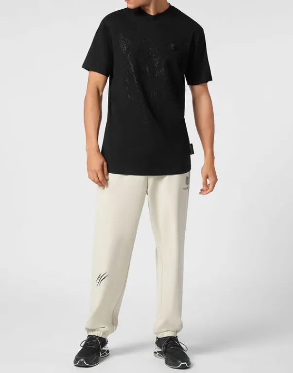 T-shirts^Plein Sport Cotton T-shirt Round Neck SS Lamina Tiger