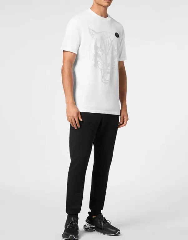 T-shirts^Plein Sport Cotton T-shirt Round Neck SS Lamina Tiger