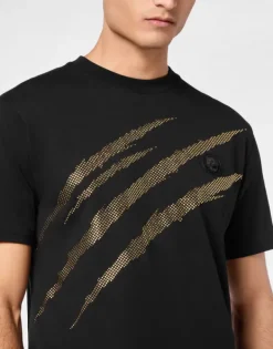T-shirts^Plein Sport Cotton T-shirt Round Neck SS Lamina Scratch