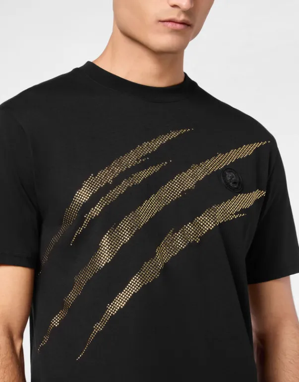T-shirts^Plein Sport Cotton T-shirt Round Neck SS Lamina Scratch