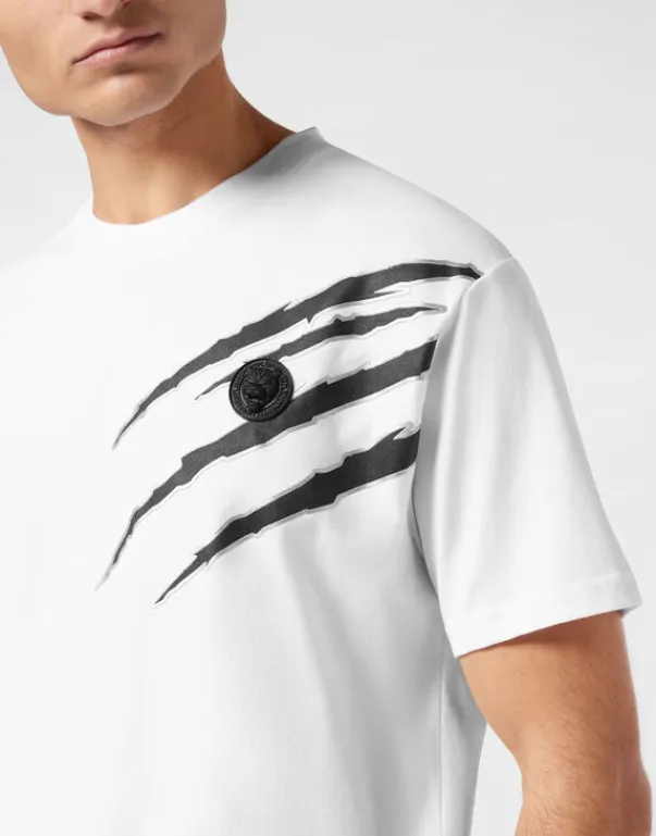 T-shirts^Plein Sport Cotton T-shirt Round Neck SS Lamina Scratch