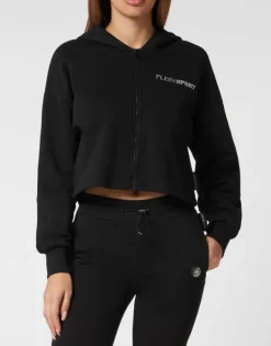 Abbigliamento Sportivo^Plein Sport Cropped Hoodie Sweatjacket Scratch