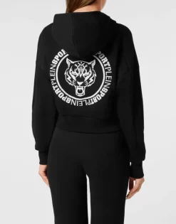 Abbigliamento Sportivo^Plein Sport Cropped Hoodie Sweatshirt Tiger