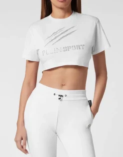 T-shirt & Polo^Plein Sport Cropped T-shirt Round Neck Scratch