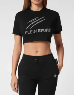 T-shirt & Polo^Plein Sport Cropped T-shirt Round Neck Scratch