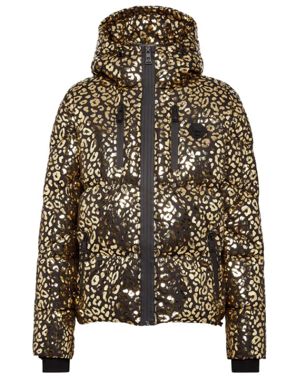 Giacche^Plein Sport Nylon Puffer Jacket Leopard