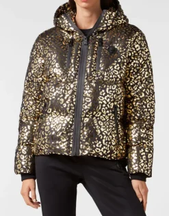 Giacche^Plein Sport Nylon Puffer Jacket Leopard