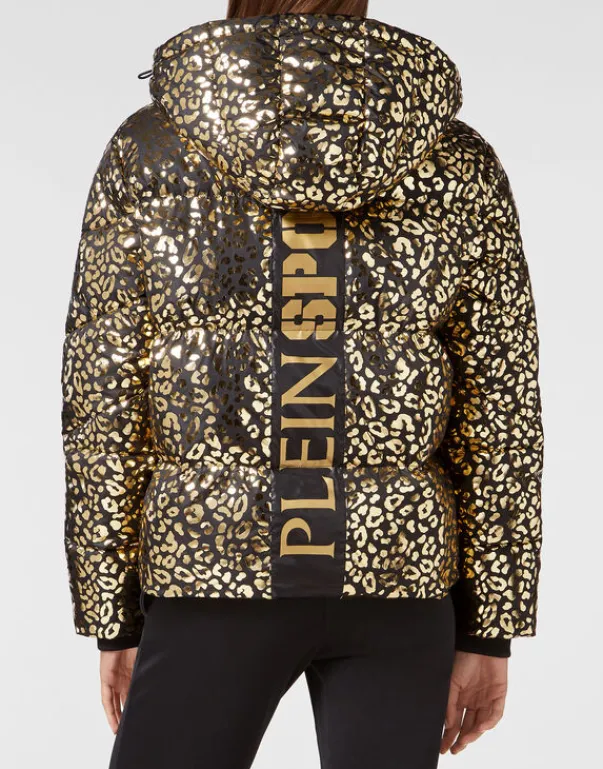 Giacche^Plein Sport Nylon Puffer Jacket Leopard