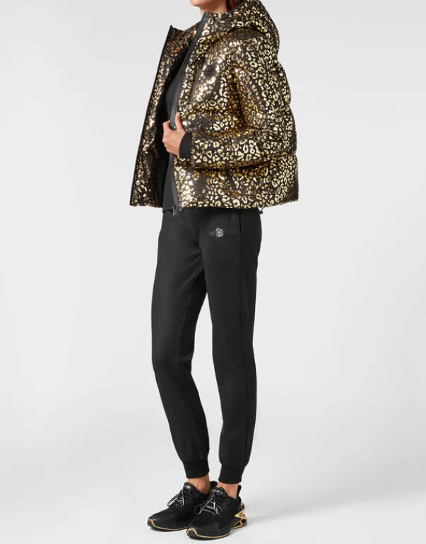 Giacche^Plein Sport Nylon Puffer Jacket Leopard