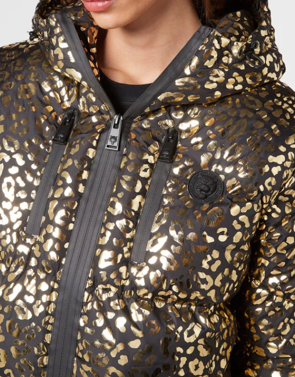Giacche^Plein Sport Nylon Puffer Jacket Leopard