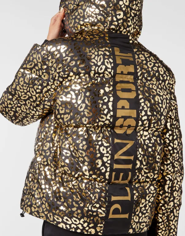 Giacche^Plein Sport Nylon Puffer Jacket Leopard