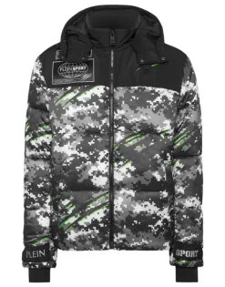Giacche^Plein Sport Nylon Puffer Jacket Pixel