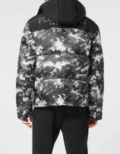 Giacche^Plein Sport Nylon Puffer Jacket Pixel