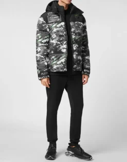 Giacche^Plein Sport Nylon Puffer Jacket Pixel
