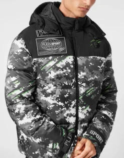 Giacche^Plein Sport Nylon Puffer Jacket Pixel