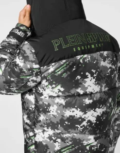 Giacche^Plein Sport Nylon Puffer Jacket Pixel