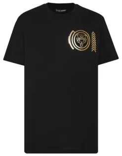 T-shirts^Plein Sport Cotton T-shirt Round Neck SS Lamina Tiger