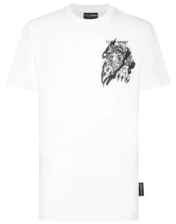 T-shirts^Plein Sport Cotton T-shirt Round Neck SS Tiger