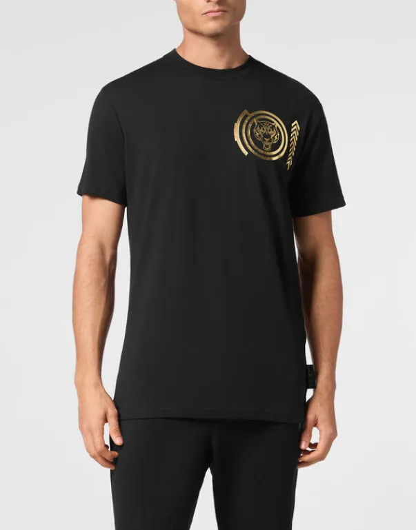 T-shirts^Plein Sport Cotton T-shirt Round Neck SS Lamina Tiger
