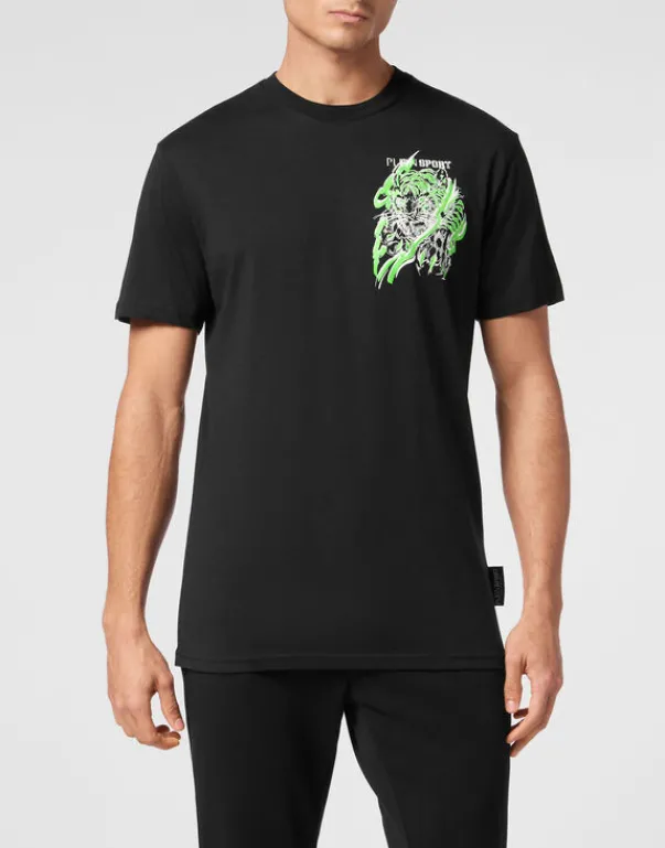 T-shirts^Plein Sport Cotton T-shirt Round Neck SS Tiger