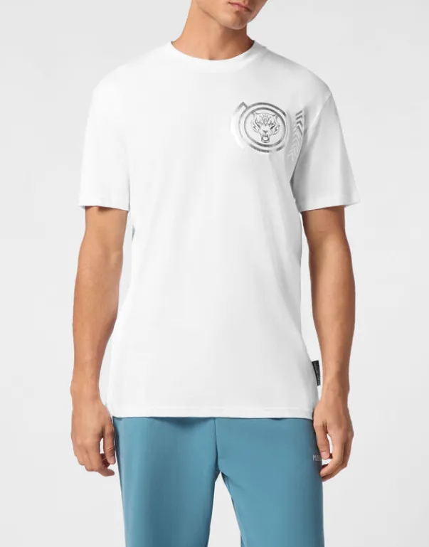 T-shirts^Plein Sport Cotton T-shirt Round Neck SS Lamina Tiger