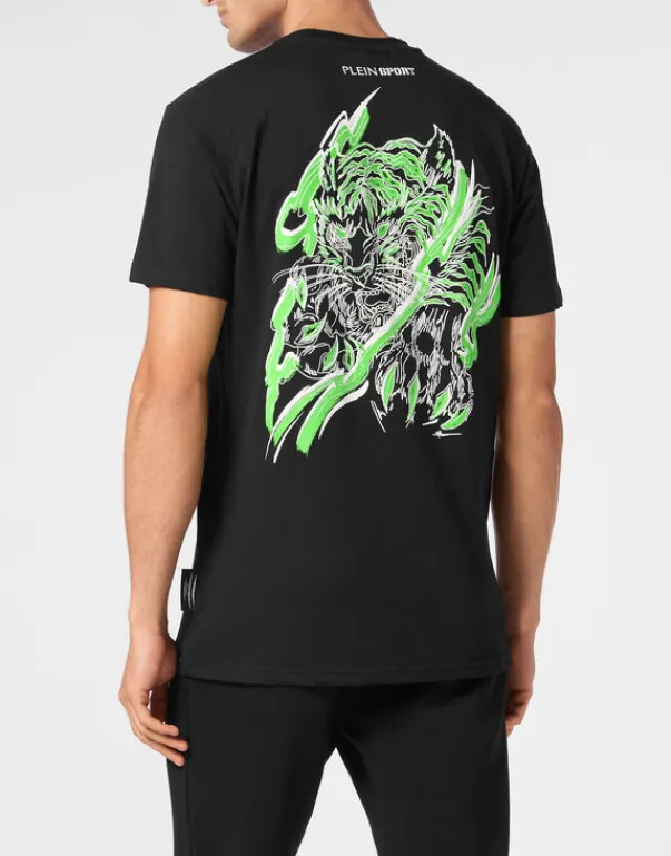 T-shirts^Plein Sport Cotton T-shirt Round Neck SS Tiger