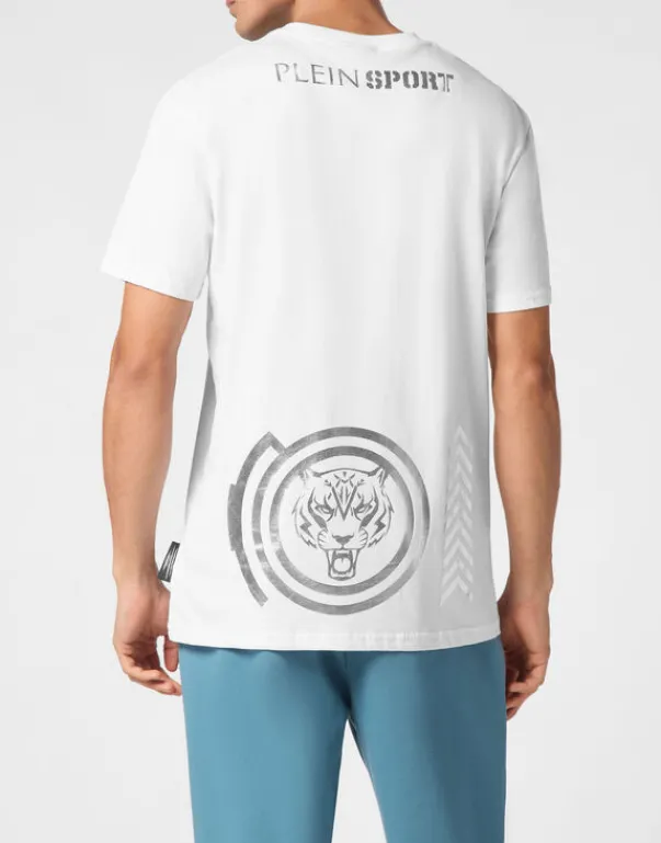 T-shirts^Plein Sport Cotton T-shirt Round Neck SS Lamina Tiger