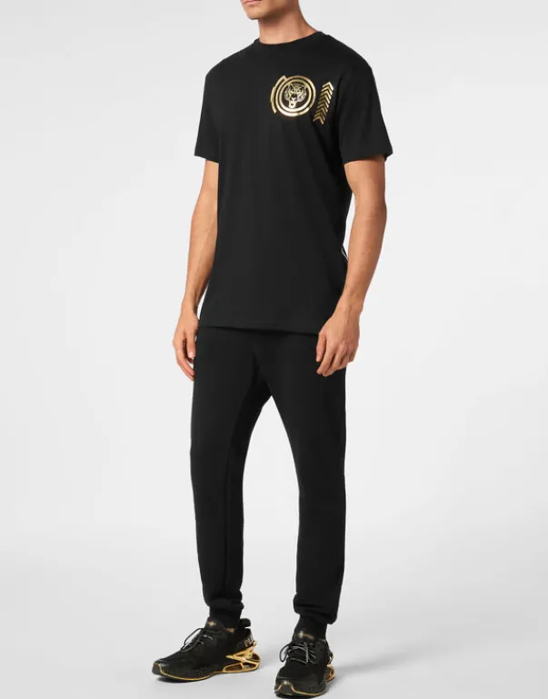T-shirts^Plein Sport Cotton T-shirt Round Neck SS Lamina Tiger