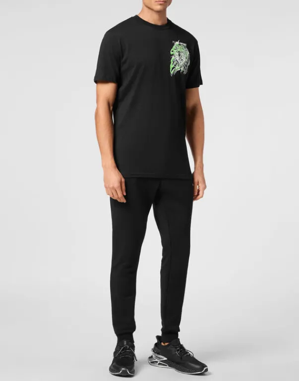 T-shirts^Plein Sport Cotton T-shirt Round Neck SS Tiger