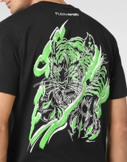T-shirts^Plein Sport Cotton T-shirt Round Neck SS Tiger