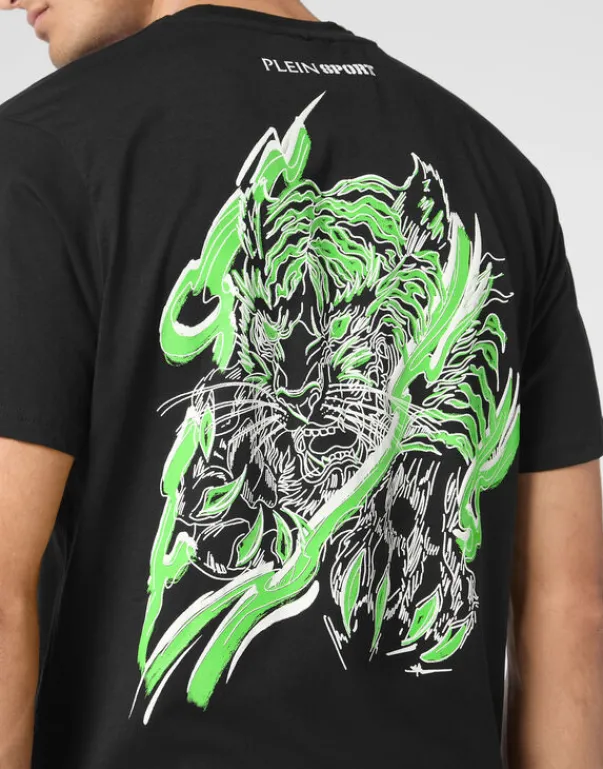T-shirts^Plein Sport Cotton T-shirt Round Neck SS Tiger