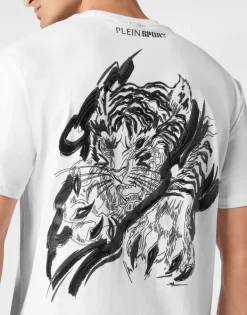 T-shirts^Plein Sport Cotton T-shirt Round Neck SS Tiger